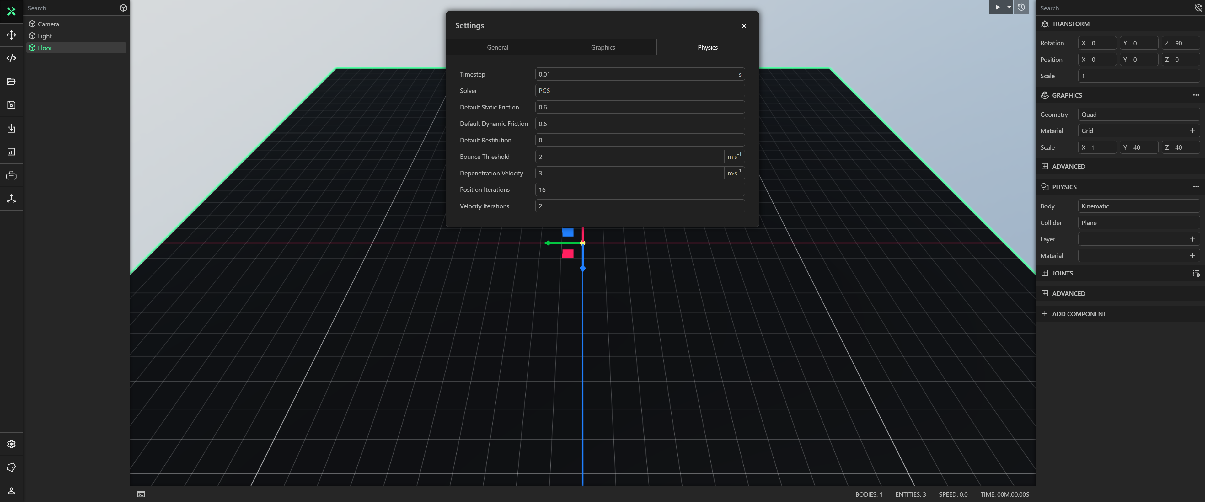 Physics Settings